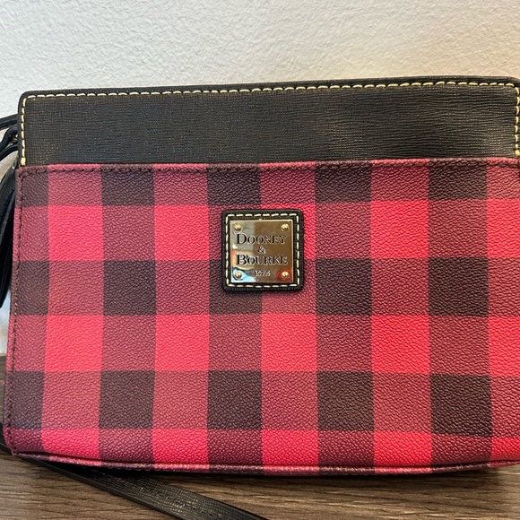 Dooney & Bourke Kenzie Buffalo Plaid Leather Crossbody Purse Bag - Picture 2 of 13